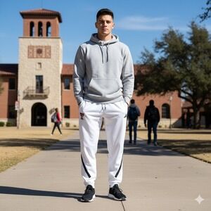 Adidas Texas Tech Red Raiders Mens White Fleece Jogger Sweatpants 2XL